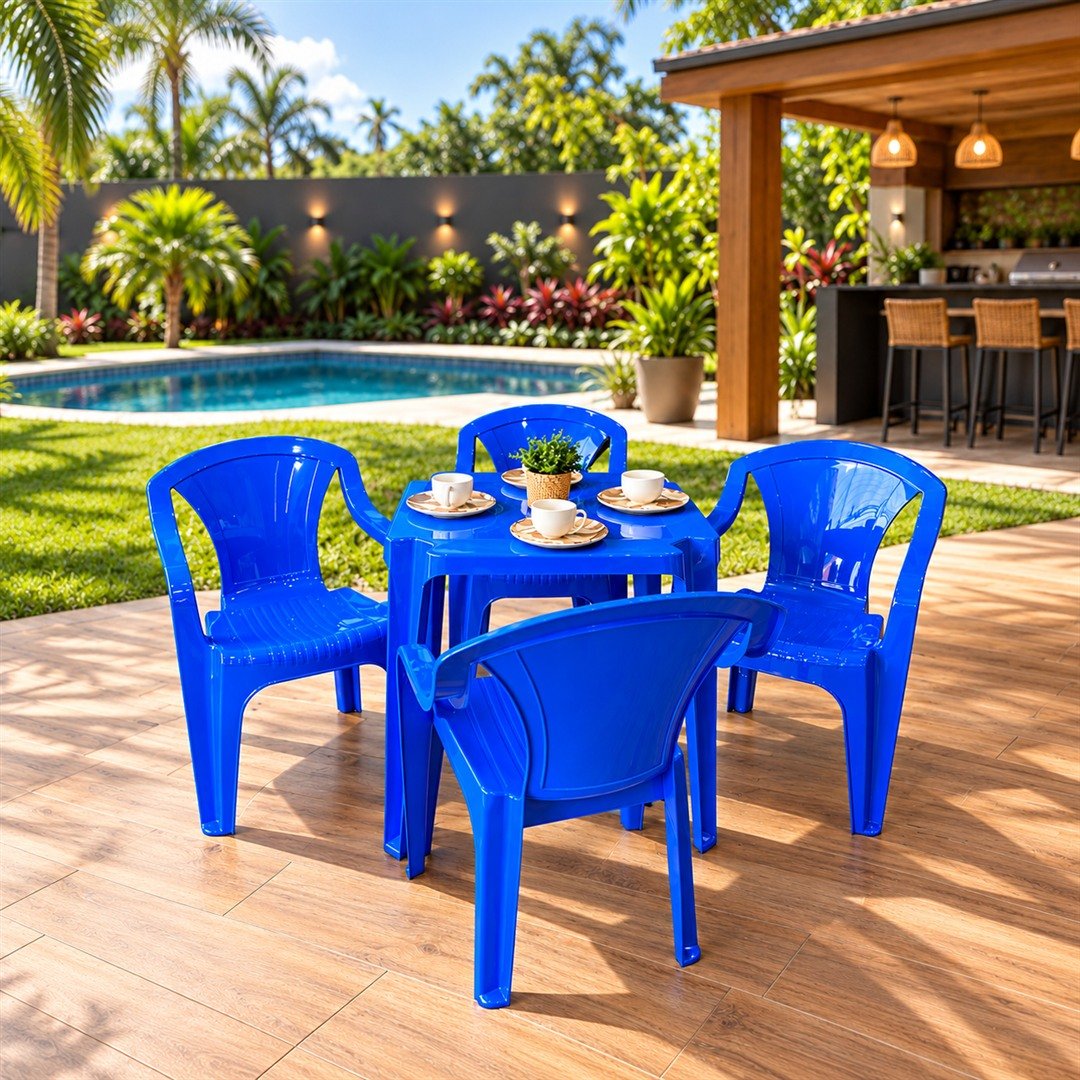 Conjunto azul com braços
