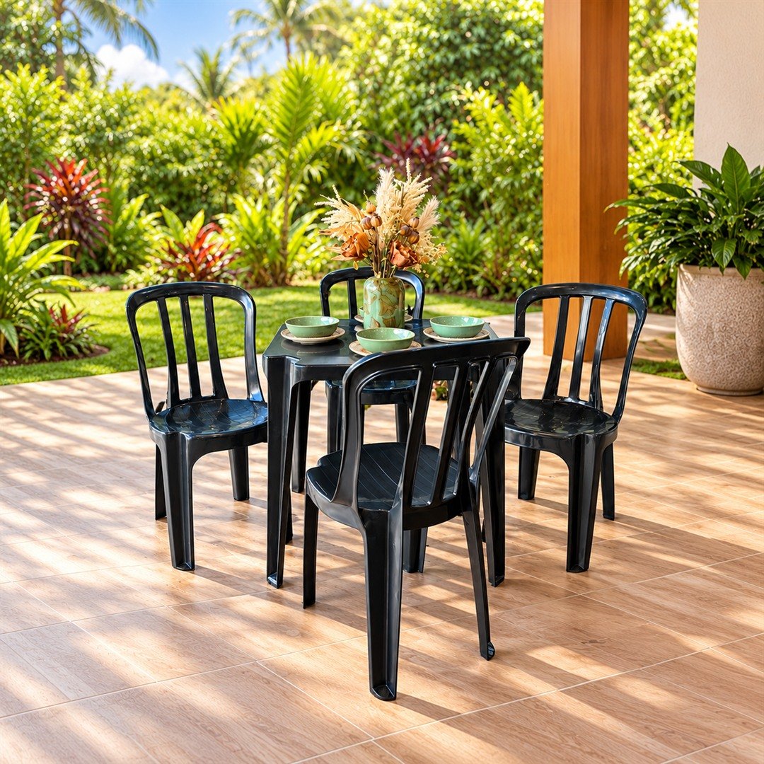 Conjunto bistrô preto aberto