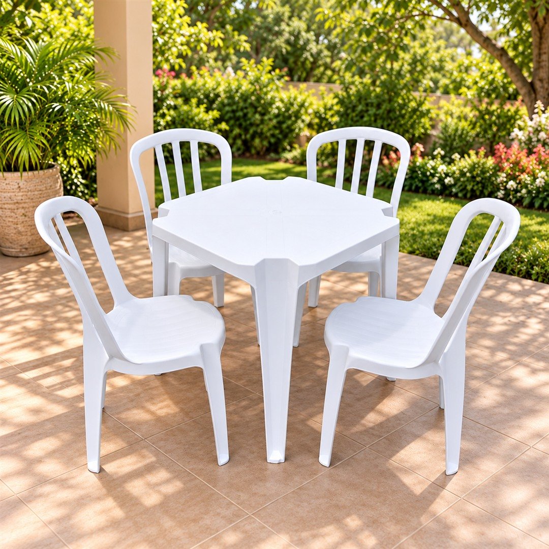 Conjunto bistrô branco aberto